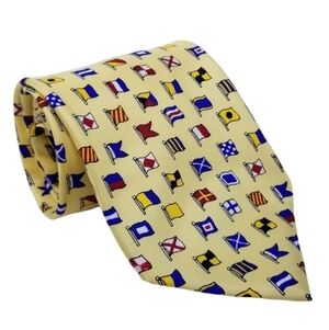 Alynn Novelty Nautical Silk Tie Necktie Yellow International Code Flags Boating
